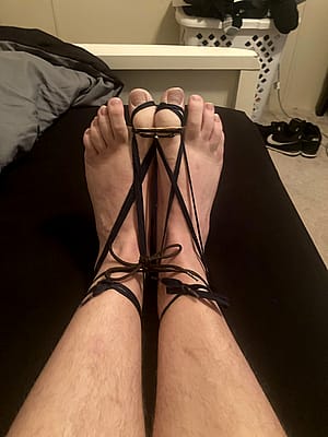 Male sub, selfbondage'