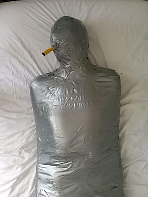 Second time in mummification and first time in full mummification WITH breathplay. It was great despite the heat'